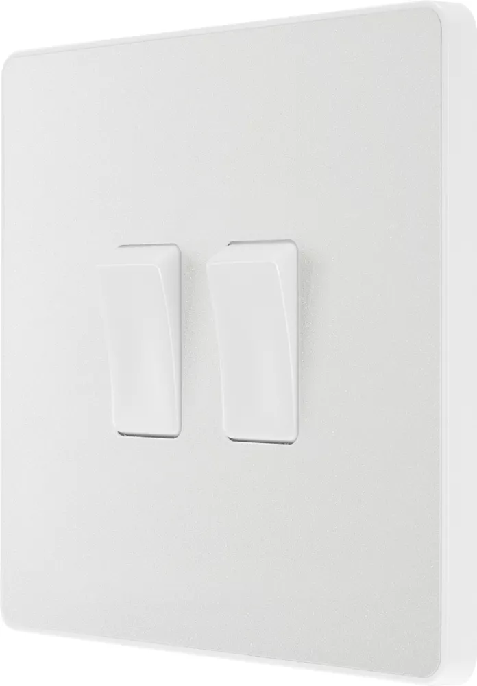 British General Evolve 20 A 16AX 2-Gang 2-Way Light Switch Pearlescent White With White Inserts 3 British General Evolve 20 A 16AX 2-Gang 2-Way Light Switch Pearlescent White With White Inserts
