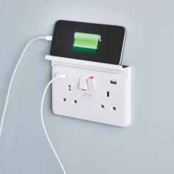 Schneider Electric Lisse 2-Gang Frame Surround Shelf White -British General Shop 5353J A3