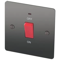 LAP 45A 1-Gang DP Cooker Switch Black Nickel With LED