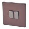 Varilight 10AX 2-Gang 2-Way Light Switch Mocha -British General Shop 53713 P