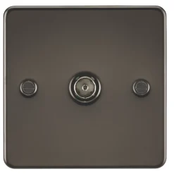 Knightsbridge FP0100GM 1-Gang Coaxial TV Socket Gunmetal