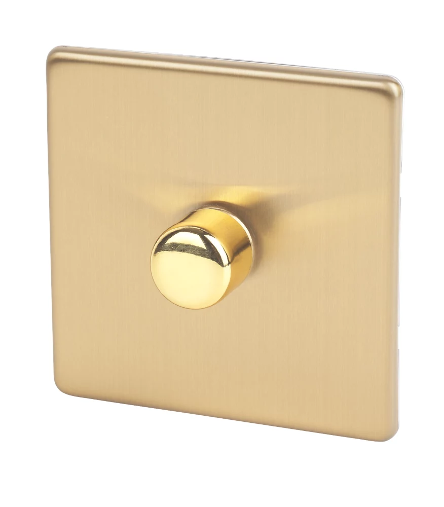 Varilight V-Pro 1-Gang 2-Way LED Dimmer Switch Brushed Brass 3 Varilight V-Pro 1-Gang 2-Way LED Dimmer Switch Brushed Brass