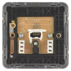 Schneider Electric Lisse Deco Slave Telephone Socket Polished Chrome With Black Inserts -British General Shop 540FF A3