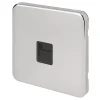Schneider Electric Lisse Deco Slave Telephone Socket Polished Chrome With Black Inserts -British General Shop 540FF P