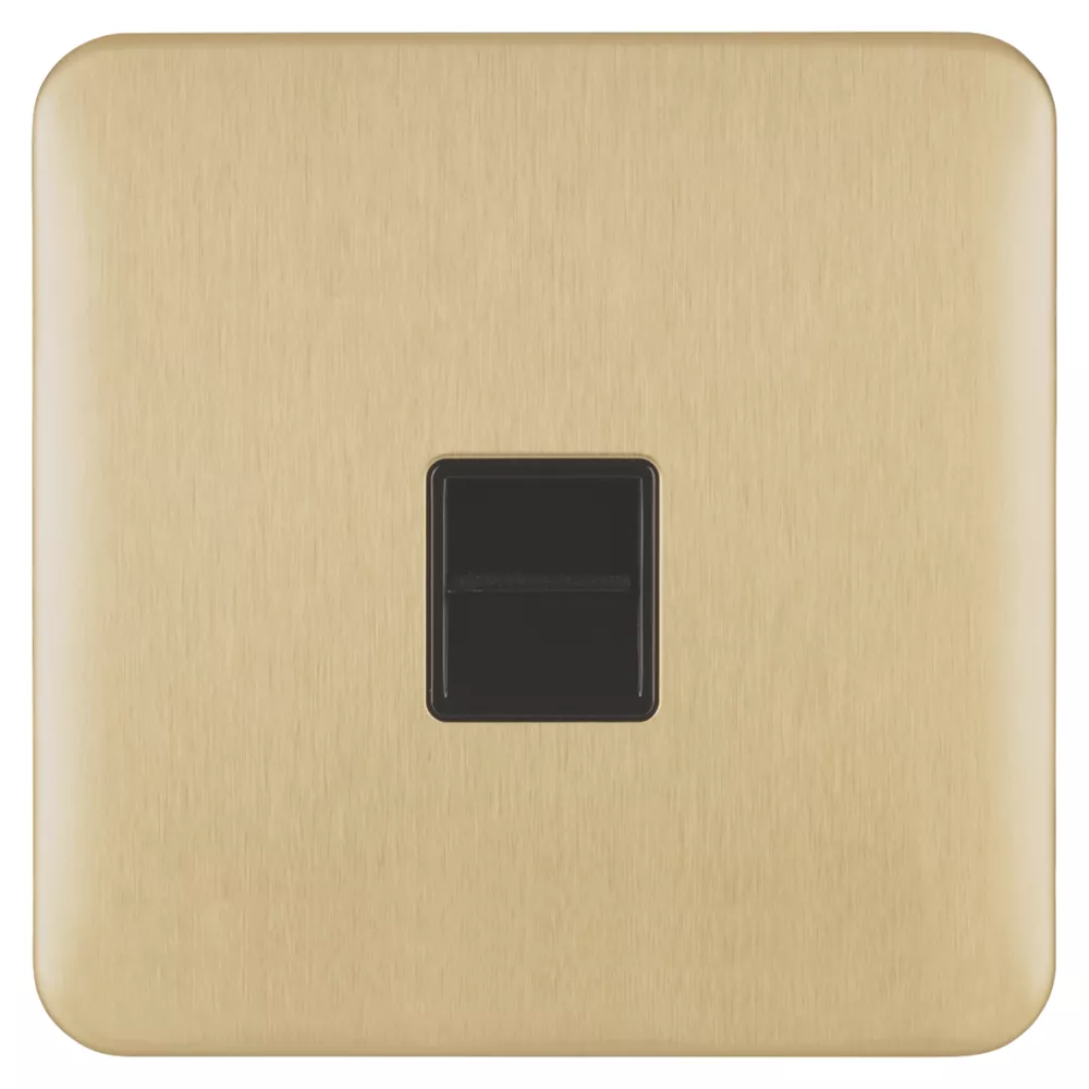 Schneider Electric Lisse Deco Slave Telephone Socket Satin Brass With Black Inserts 4 Schneider Electric Lisse Deco Slave Telephone Socket Satin Brass With Black Inserts - Image 2