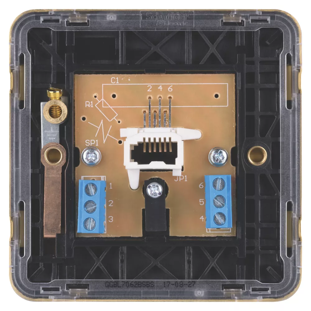 Schneider Electric Lisse Deco Slave Telephone Socket Satin Brass With Black Inserts 6 Schneider Electric Lisse Deco Slave Telephone Socket Satin Brass With Black Inserts - Image 4