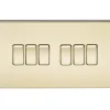 Knightsbridge SF4200PB 10AX 6-Gang 2-Way Light Switch Polished Brass 2 Knightsbridge SF4200PB 10AX 6-Gang 2-Way Light Switch Polished Brass -British General Shop 542VF P