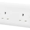 MK Base 13A 2-Gang Unswitched Socket White With White Inserts -British General Shop 543PF P