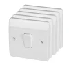 MK Logic Plus 10AX 1-Gang 1-Way Light Switch White 5 Pack -British General Shop 54564 P