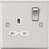 Knightsbridge CS7BCW 13A 1-Gang DP Switched Single Socket Brushed Chrome With White Inserts 2 Knightsbridge CS7BCW 13A 1-Gang DP Switched Single Socket Brushed Chrome With White Inserts -British General Shop 545TX P