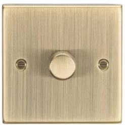 Knightsbridge CS2181AB 1-Gang 2-Way LED Dimmer Switch Antique Brass