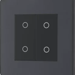 British General Evolve 2-Gang 2-Way LED Double Secondary Touch Trailing Edge Dimmer Switch Grey With Black Inserts -British General Shop 547PY A3