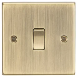 Knightsbridge CS2AB 10AX 1-Gang 2-Way Light Switch Antique Brass
