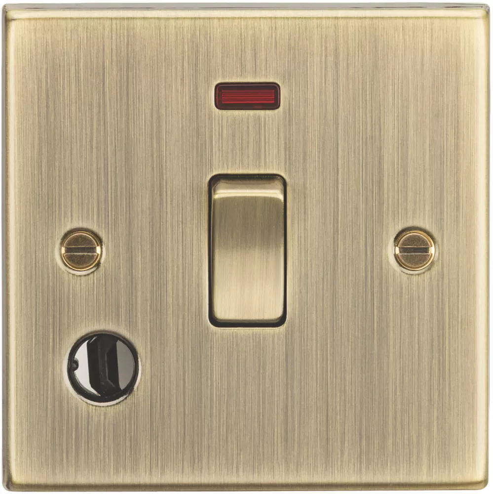 Knightsbridge CS834FAB 20A 1-Gang DP Control Switch & Flex Outlet Antique Brass With LED 3 Knightsbridge CS834FAB 20A 1-Gang DP Control Switch & Flex Outlet Antique Brass With LED