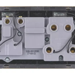 Schneider Electric Lisse Deco 45A 2-Gang DP Cooker Switch & 13A DP Switched Socket Satin Brass With LED With Black Inserts 9 Schneider Electric Lisse Deco 45A 2-Gang DP Cooker Switch & 13A DP Switched Socket Satin Brass With LED With Black Inserts -British General Shop 552FF A3