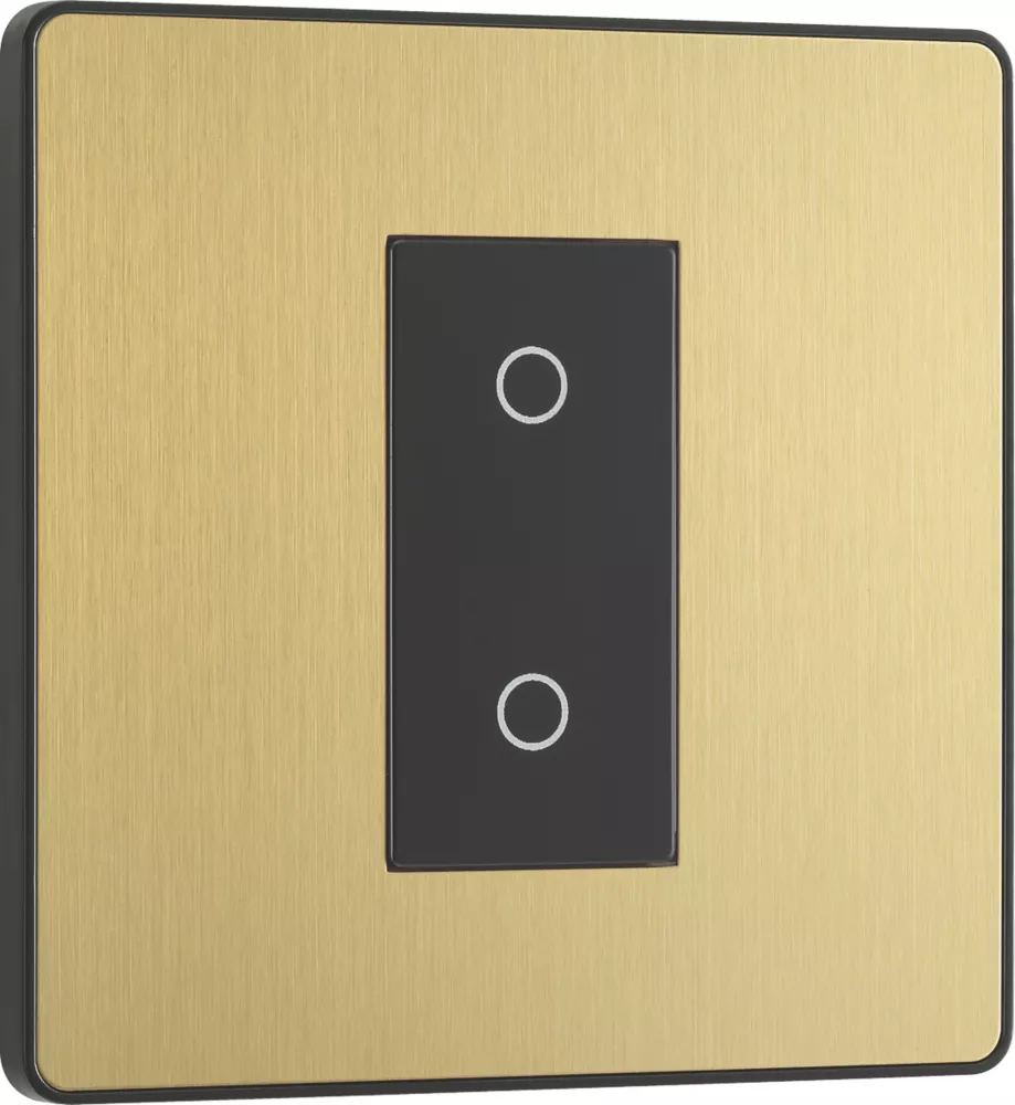 British General Evolve 1-Gang 2-Way LED Single Master Trailing Edge Touch Dimmer Switch Satin Brass With Black Inserts 4 British General Evolve 1-Gang 2-Way LED Single Master Trailing Edge Touch Dimmer Switch Satin Brass With Black Inserts - Image 2
