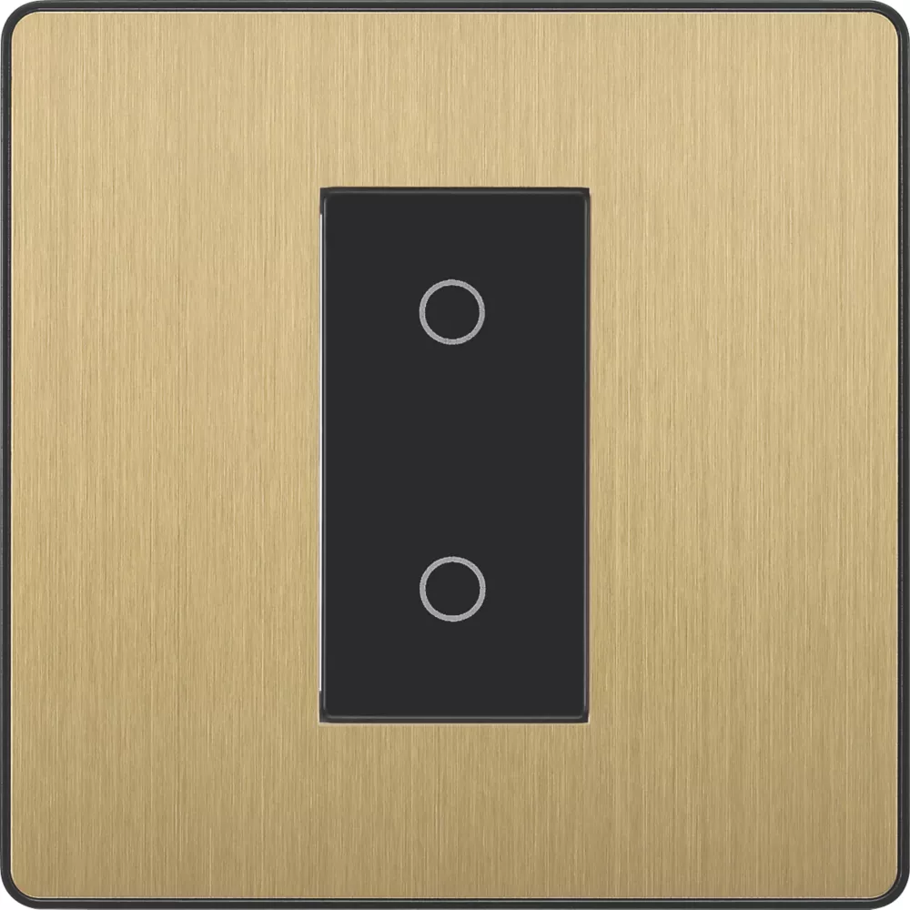 British General Evolve 1-Gang 2-Way LED Single Master Trailing Edge Touch Dimmer Switch Satin Brass With Black Inserts 5 British General Evolve 1-Gang 2-Way LED Single Master Trailing Edge Touch Dimmer Switch Satin Brass With Black Inserts - Image 3