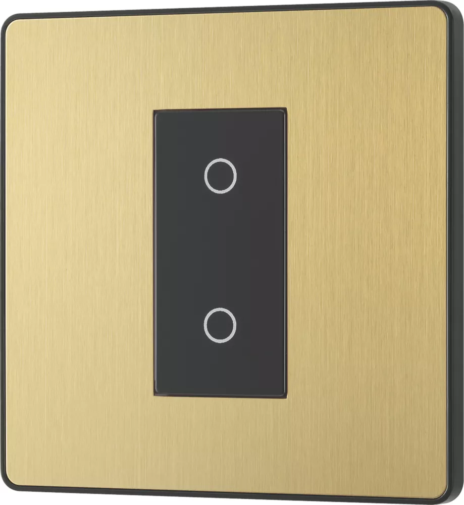 British General Evolve 1-Gang 2-Way LED Single Master Trailing Edge Touch Dimmer Switch Satin Brass With Black Inserts 6 British General Evolve 1-Gang 2-Way LED Single Master Trailing Edge Touch Dimmer Switch Satin Brass With Black Inserts - Image 4