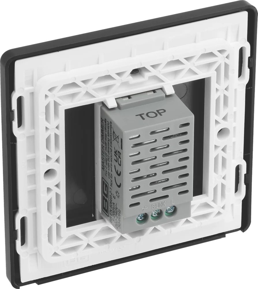 British General Evolve 1-Gang 2-Way LED Single Master Trailing Edge Touch Dimmer Switch Satin Brass With Black Inserts 7 British General Evolve 1-Gang 2-Way LED Single Master Trailing Edge Touch Dimmer Switch Satin Brass With Black Inserts - Image 5