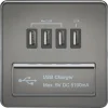 Knightsbridge SFQUADBN 5.1A 4-Outlet Type A USB Socket Black Nickel With Black Inserts 2 Knightsbridge SFQUADBN 5.1A 4-Outlet Type A USB Socket Black Nickel With Black Inserts -British General Shop 552VF P