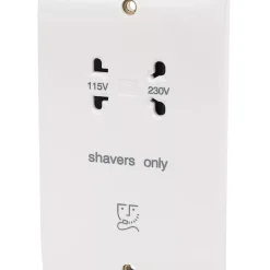 MK Logic Plus 2-Gang Dual Voltage Shaver Socket 115 / 230V White