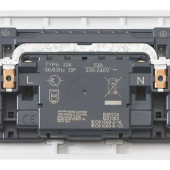 MK Logic Plus 13A 2-Gang DP Switched Socket + 2A 2-Outlet Type A USB Charger White -British General Shop 5541X A4