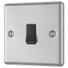 LAP 10AX 1-Gang Intermediate Switch Brushed Stainless Steel With Black Inserts 2 LAP 10AX 1-Gang Intermediate Switch Brushed Stainless Steel With Black Inserts -British General Shop 55662 P