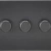 Knightsbridge SF2183MBB 3-Gang 2-Way LED Dimmer Switch Matt Black -British General Shop 556TX P