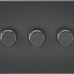 Knightsbridge SF2183MBB 3-Gang 2-Way LED Dimmer Switch Matt Black