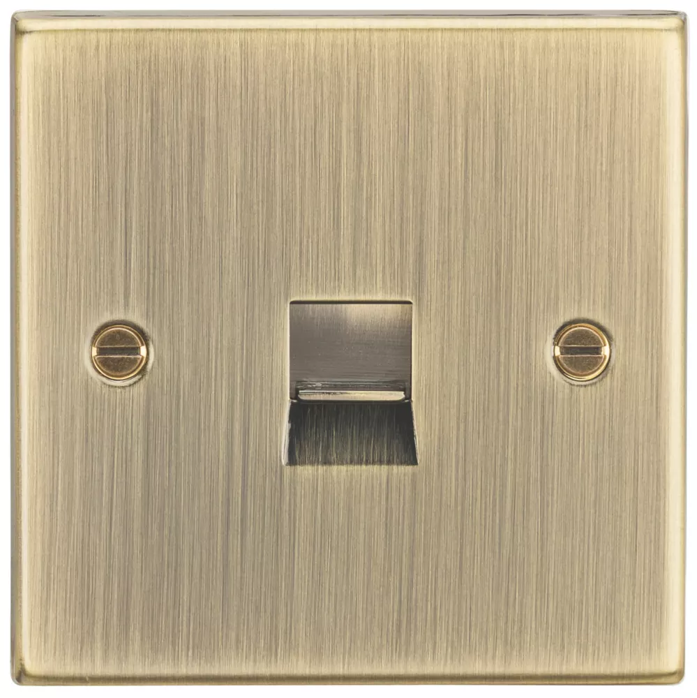 Knightsbridge CS74AB Slave Telephone Socket Antique Brass 3 Knightsbridge CS74AB Slave Telephone Socket Antique Brass
