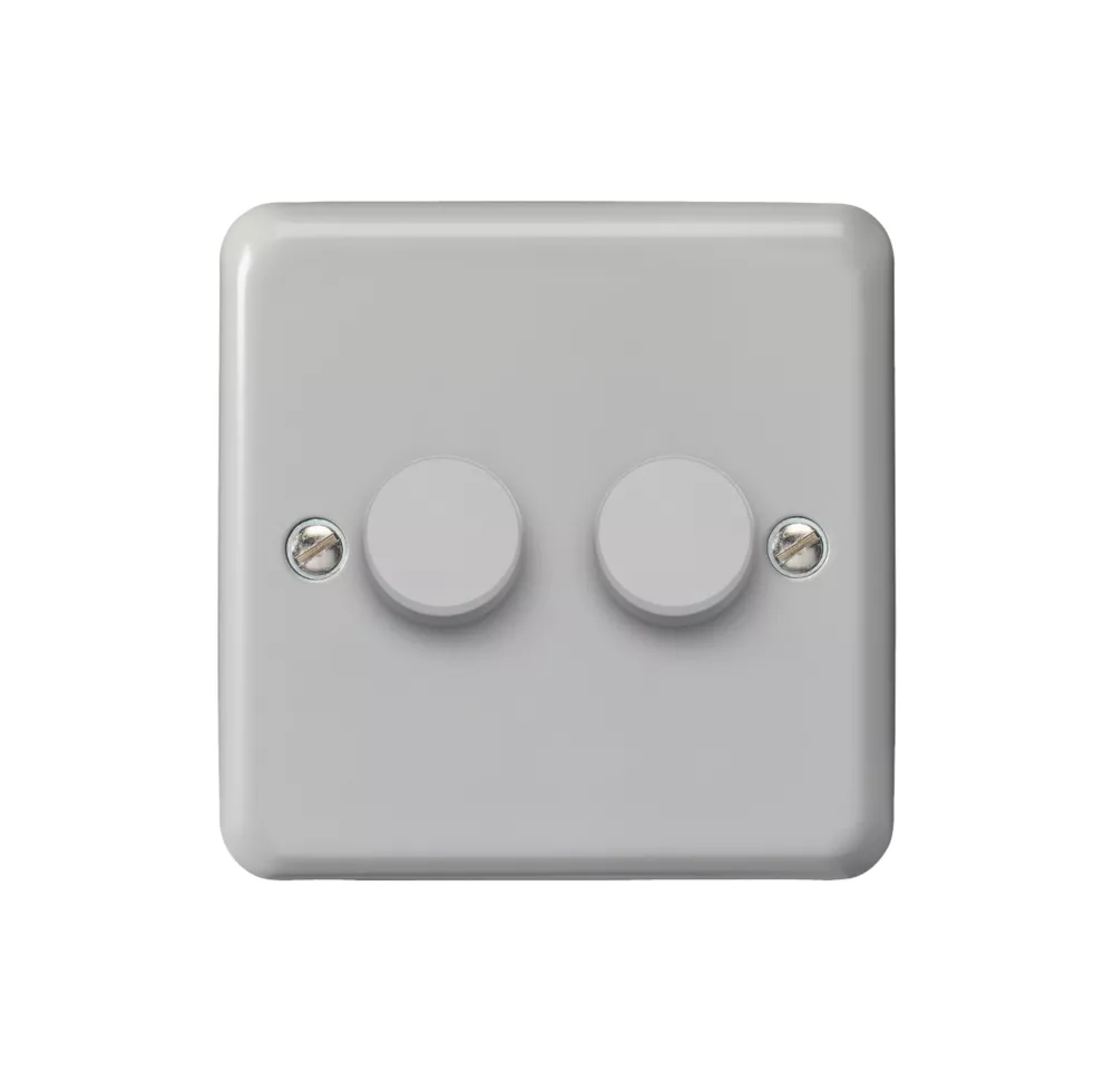 MK Contoura 2-Gang 2-Way Dimmer Grey 4 MK Contoura 2-Gang 2-Way Dimmer Grey - Image 2