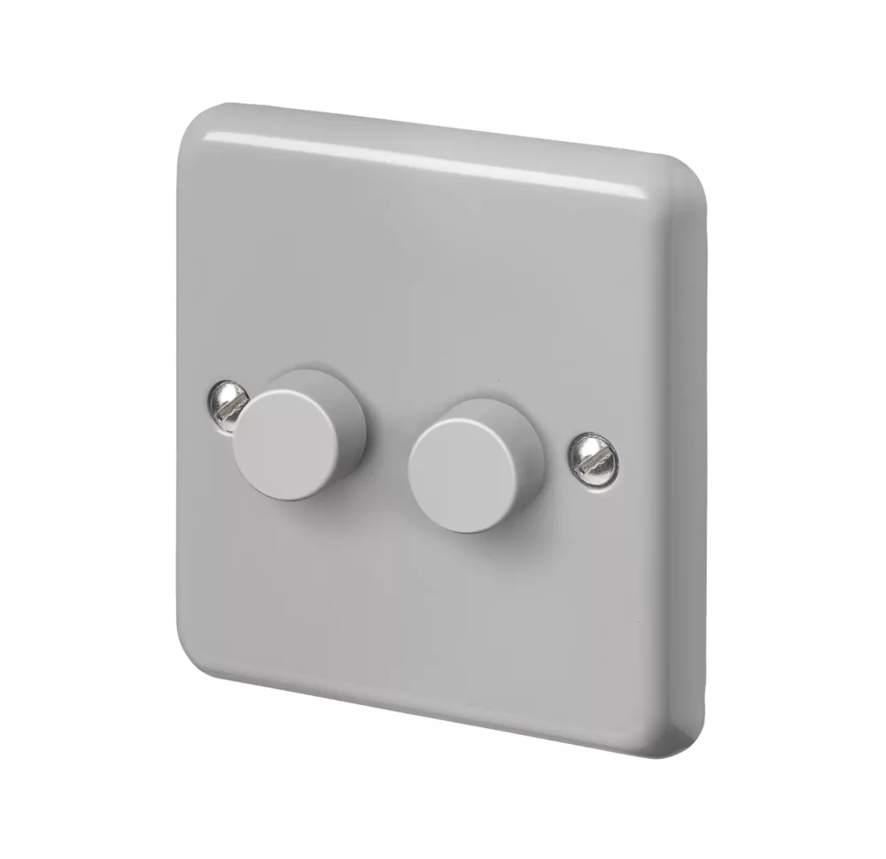 MK Contoura 2-Gang 2-Way Dimmer Grey 3 MK Contoura 2-Gang 2-Way Dimmer Grey