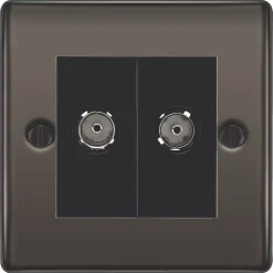 British General Nexus Metal 2-Gang Coaxial TV / FM Socket Black Nickel 7 British General Nexus Metal 2-Gang Coaxial TV / FM Socket Black Nickel -British General Shop 562XG A1