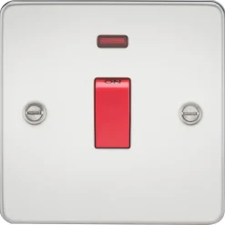 Knightsbridge FP8331NPC 45A 1-Gang DP Control Switch Polished Chrome With LED