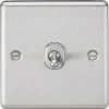 Knightsbridge CLTOG12BC 10AX 1-Gang Intermediate Switch Brushed Chrome With Colour-Matched Inserts -British General Shop 564TY P