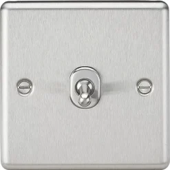 Knightsbridge CLTOG12BC 10AX 1-Gang Intermediate Switch Brushed Chrome With Colour-Matched Inserts