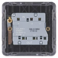 Schneider Electric Lisse Deco 10A 1-Gang 3-Pole Fan Isolator Switch Mocha Bronze With Black Inserts -British General Shop 569FF A3