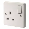 Crabtree Capital 13A 1-Gang DP Switched Plug Socket White -British General Shop 57089 P
