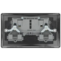 LAP 13A 2-Gang SP Switched Plug Socket Black Nickel With Black Inserts 10 LAP 13A 2-Gang SP Switched Plug Socket Black Nickel With Black Inserts -British General Shop 5729C A3