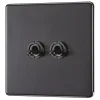 LAP 20A 16AX 2-Gang 2-Way Toggle Switch Slate Grey -British General Shop 573KJ P