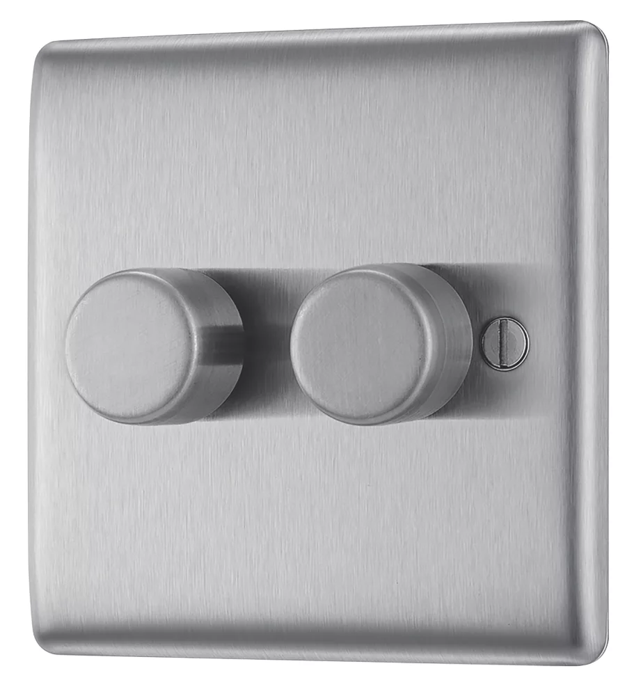 British General Nexus Metal 2-Gang 2-Way LED Dimmer Switch Brushed Steel 3 British General Nexus Metal 2-Gang 2-Way LED Dimmer Switch Brushed Steel