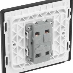 British General Evolve 20A 16AX 1-Gang Intermediate Light Switch Matt Black With Black Inserts -British General Shop 575PX A4