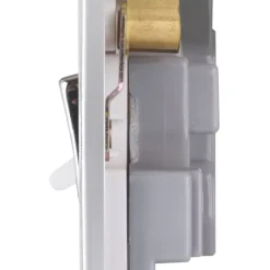 Schneider Electric Ultimate Low Profile 45A 2-Gang DP Cooker Switch & 13A DP Switched Socket Polished Chrome With Neon With White Inserts -British General Shop 5764J A2