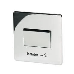 Crabtree Platinum 6A 1-Gang 3-Pole Fan Isolator Switch Polished Chrome