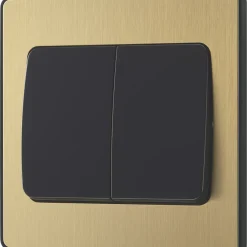 British General Evolve 20 A 16AX 2-Gang 2-Way Wide Rocker Light Switch Satin Brass With Black Inserts 12 British General Evolve 20 A 16AX 2-Gang 2-Way Wide Rocker Light Switch Satin Brass With Black Inserts -British General Shop 578PY A3