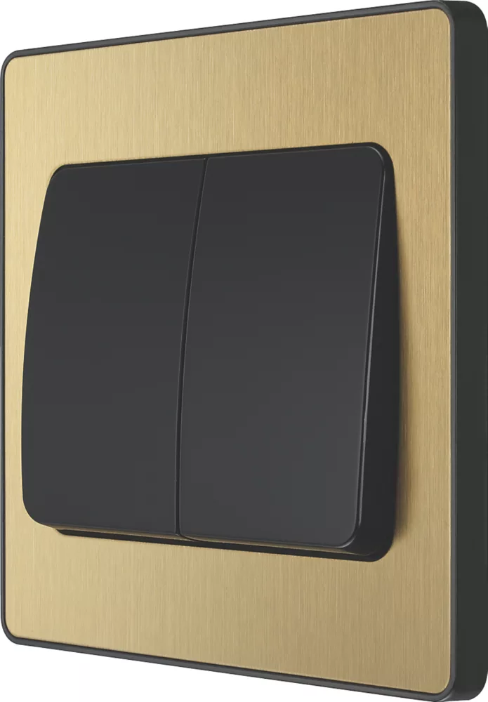 British General Evolve 20 A 16AX 2-Gang 2-Way Wide Rocker Light Switch Satin Brass With Black Inserts 3 British General Evolve 20 A 16AX 2-Gang 2-Way Wide Rocker Light Switch Satin Brass With Black Inserts