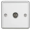 Knightsbridge CL010PC 1-Gang Coaxial TV Socket Polished Chrome -British General Shop 578VF P