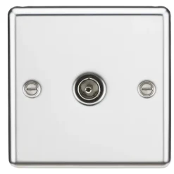 Knightsbridge CL010PC 1-Gang Coaxial TV Socket Polished Chrome