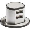 Knightsbridge SK0010 2.4A 2-Outlet Type A Pop-Up USB Charger Brushed Chrome -British General Shop 580VF P
