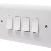 Crabtree Instinct 10AX 4-Gang 2-Way Light Switch White 2 Crabtree Instinct 10AX 4-Gang 2-Way Light Switch White -British General Shop 593HV P